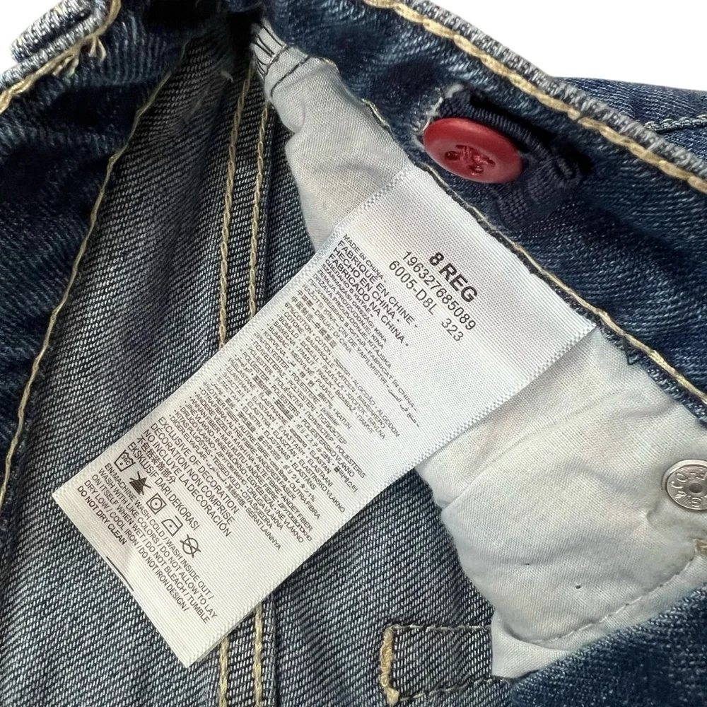 Levi’s‎ Strauss Signature Jeans Girls Size 8 Regular Blue Distressed Adjustable